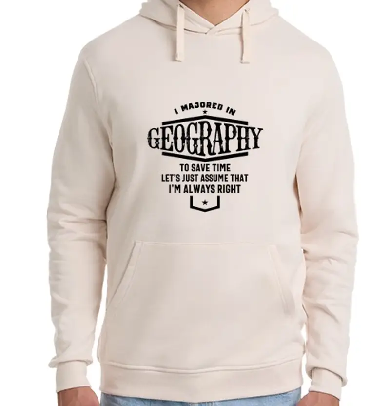 Felpa unisex con cappuccio mi sono laureato in geografia