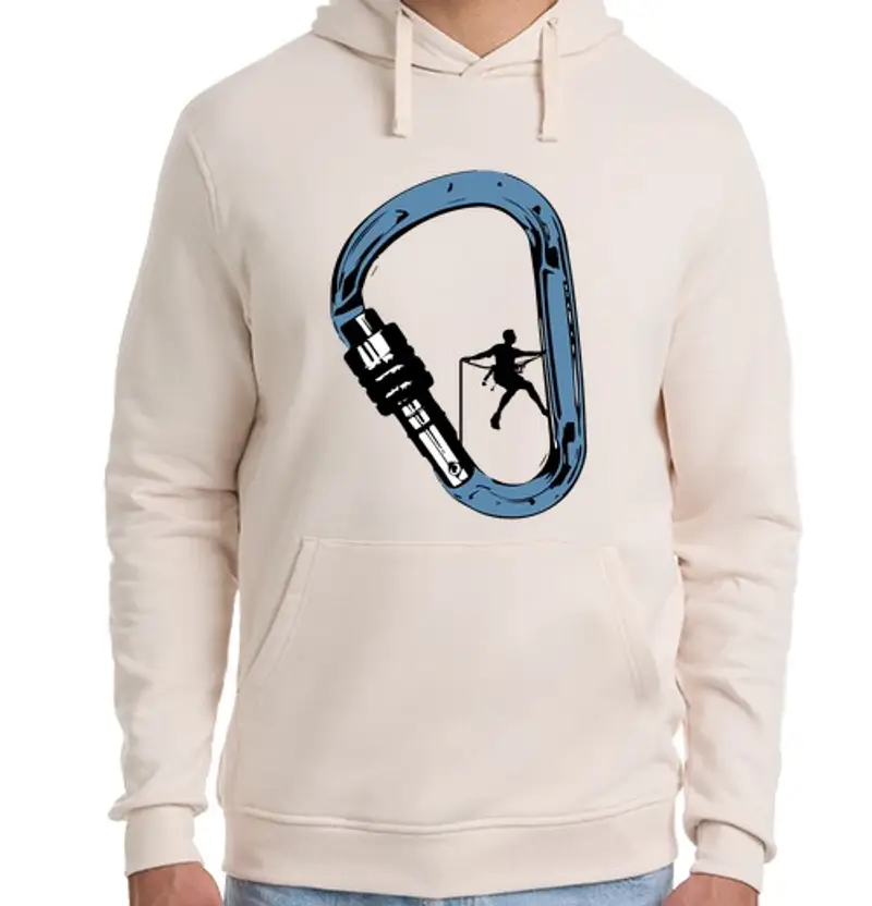 Felpa unisex con cappuccio moschettone