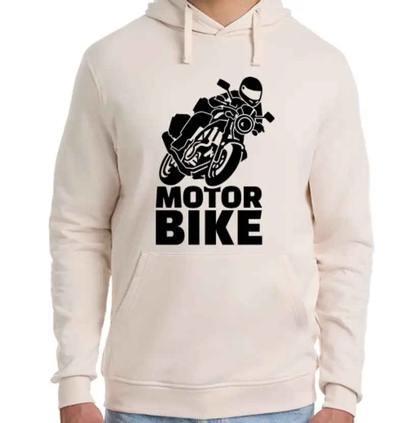 Felpa unisex con cappuccio motocicletta