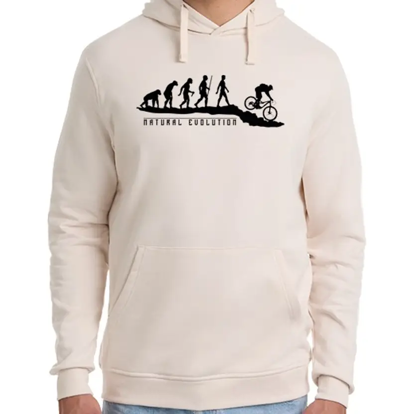Felpa unisex con cappuccio mountain bike evoluzione naturale