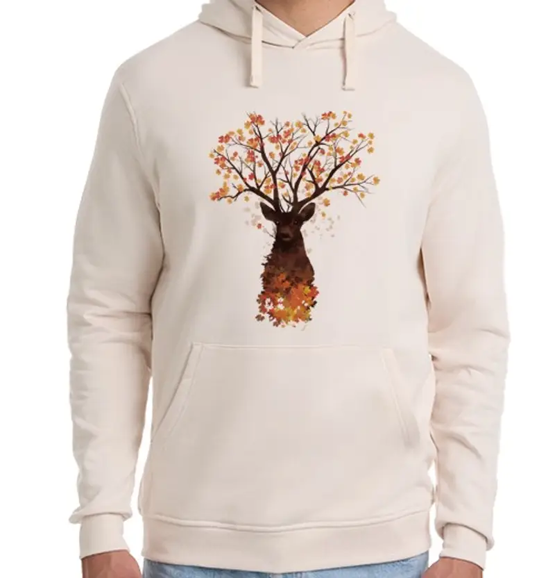 Felpa unisex con cappuccio nel bosco