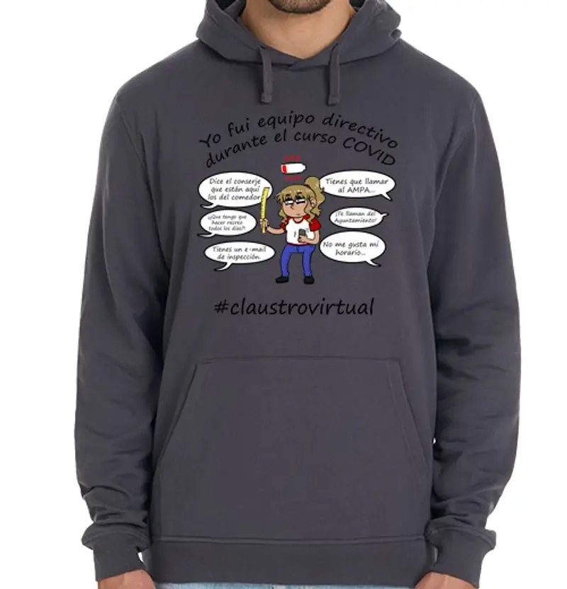 Felpa unisex con cappuccio nero esecutivo eq