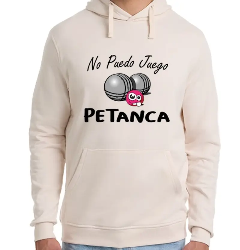 Felpa unisex con cappuccio no puedo juego petanca