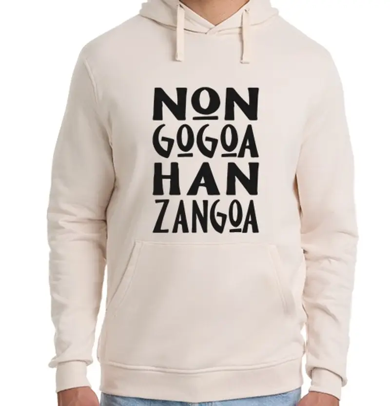 Felpa unisex con cappuccio non gogoa ha zangoa