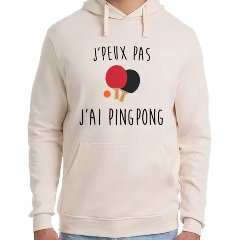 Felpa unisex con cappuccio Non posso avere il ping pong