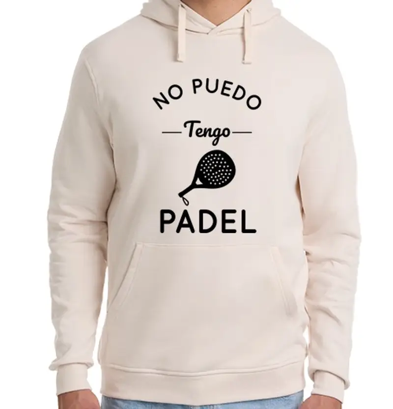 Felpa unisex con cappuccio non posso avere la paddle tennis