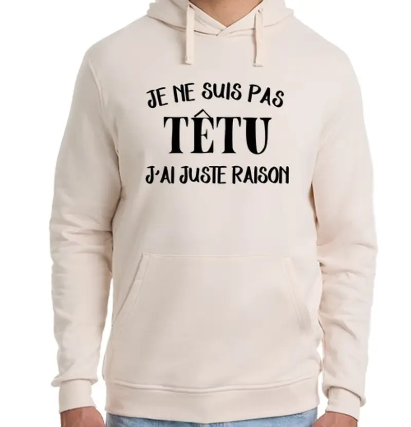 Felpa unisex con cappuccio non testardo giusto