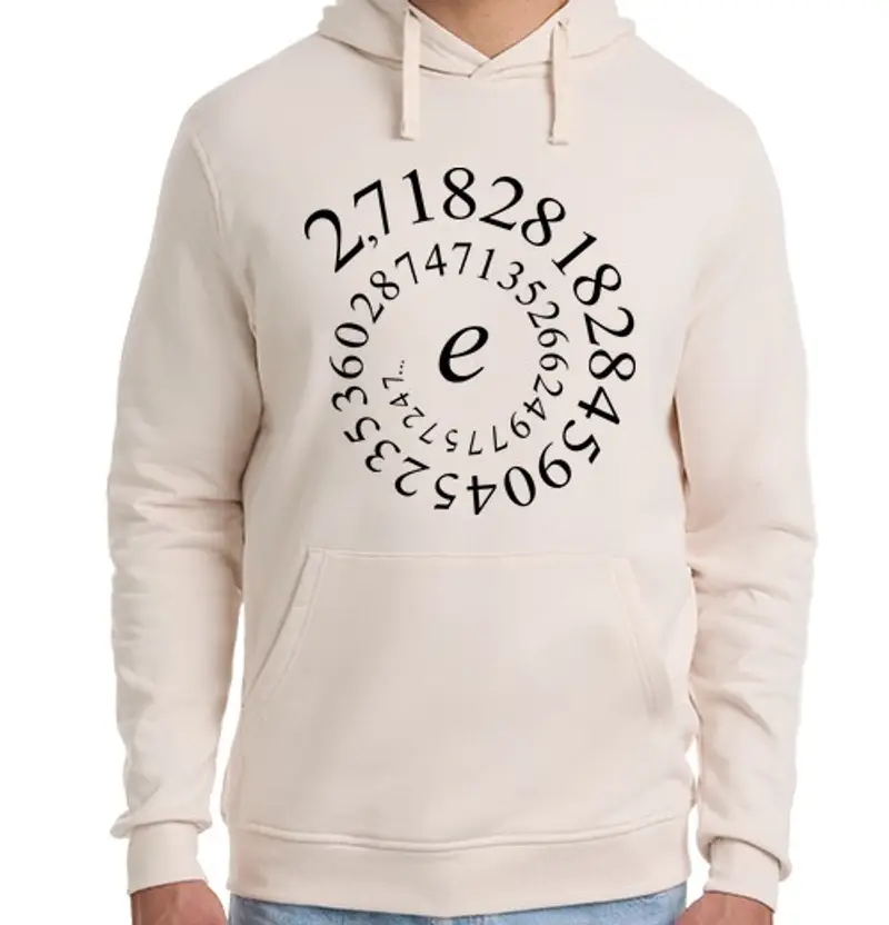 Felpa unisex con cappuccio numero e - matematica