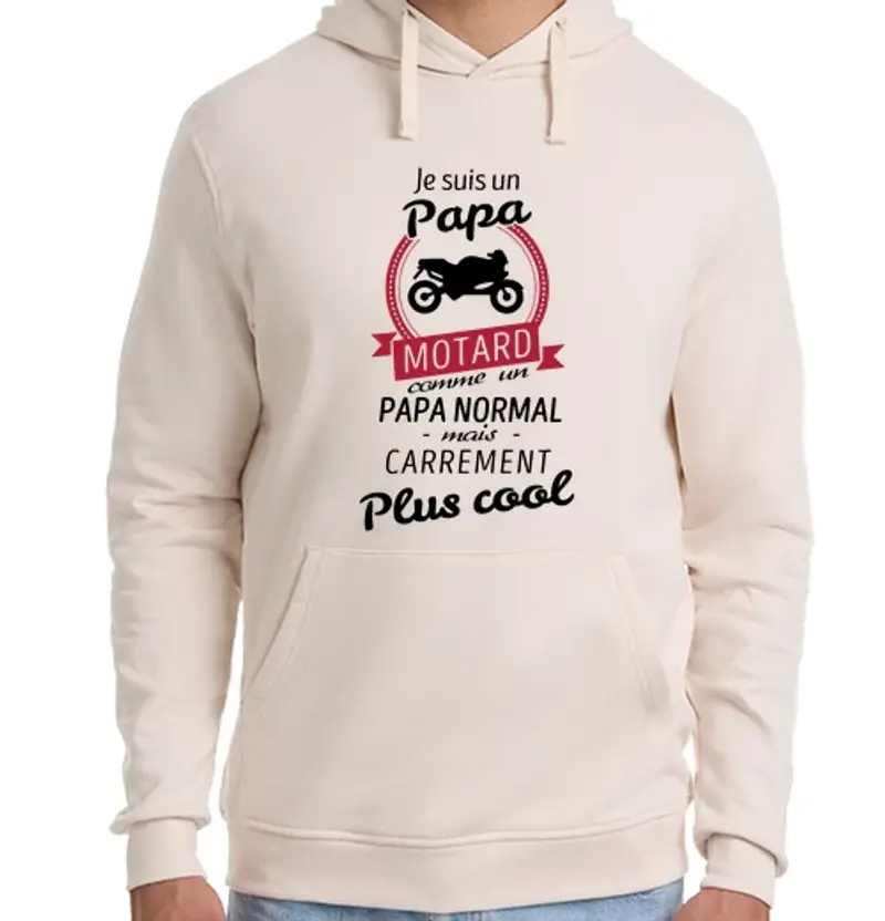 Felpa unisex con cappuccio Papà motociclista decisamente trendy