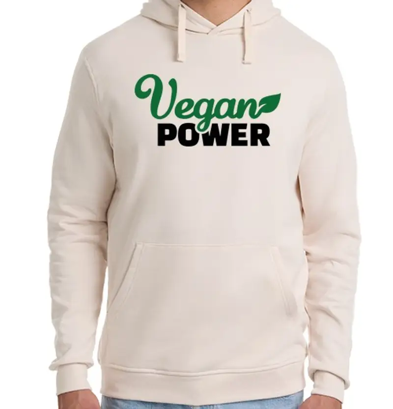 Felpa unisex con cappuccio potere vegano
