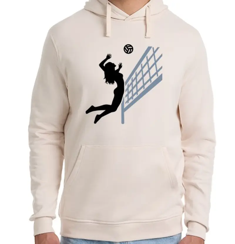 Felpa unisex con cappuccio ragazza donna pallavolo