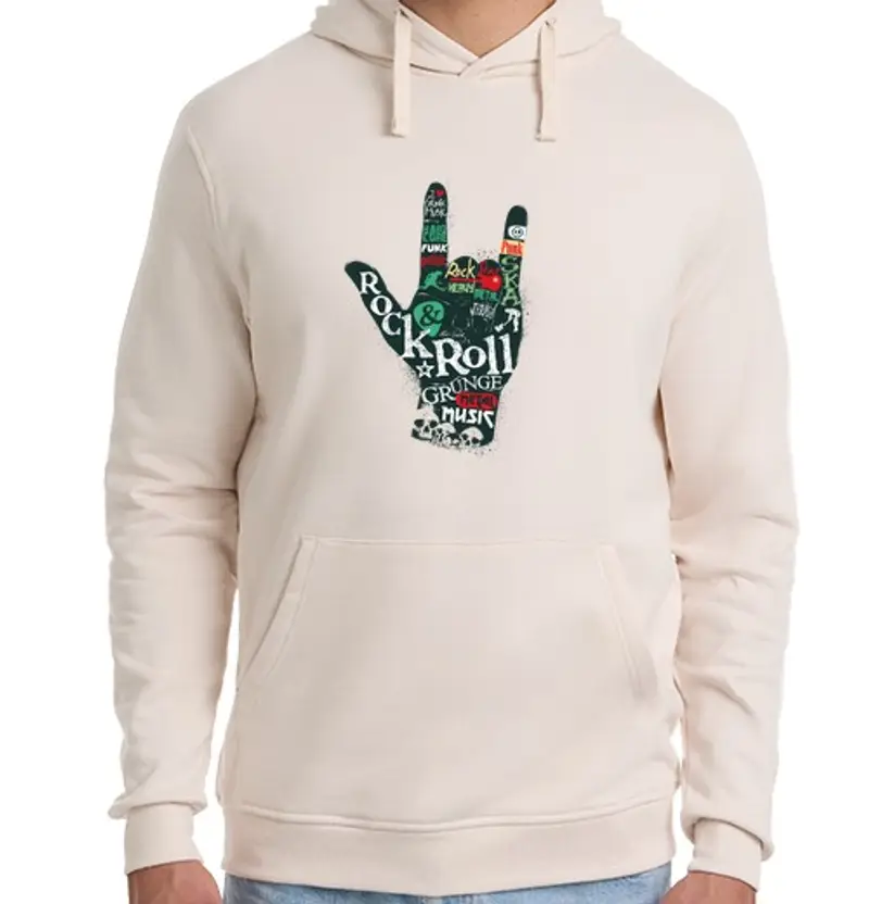 Felpa unisex con cappuccio rocker