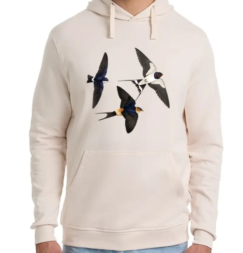 Felpa unisex con cappuccio rondini