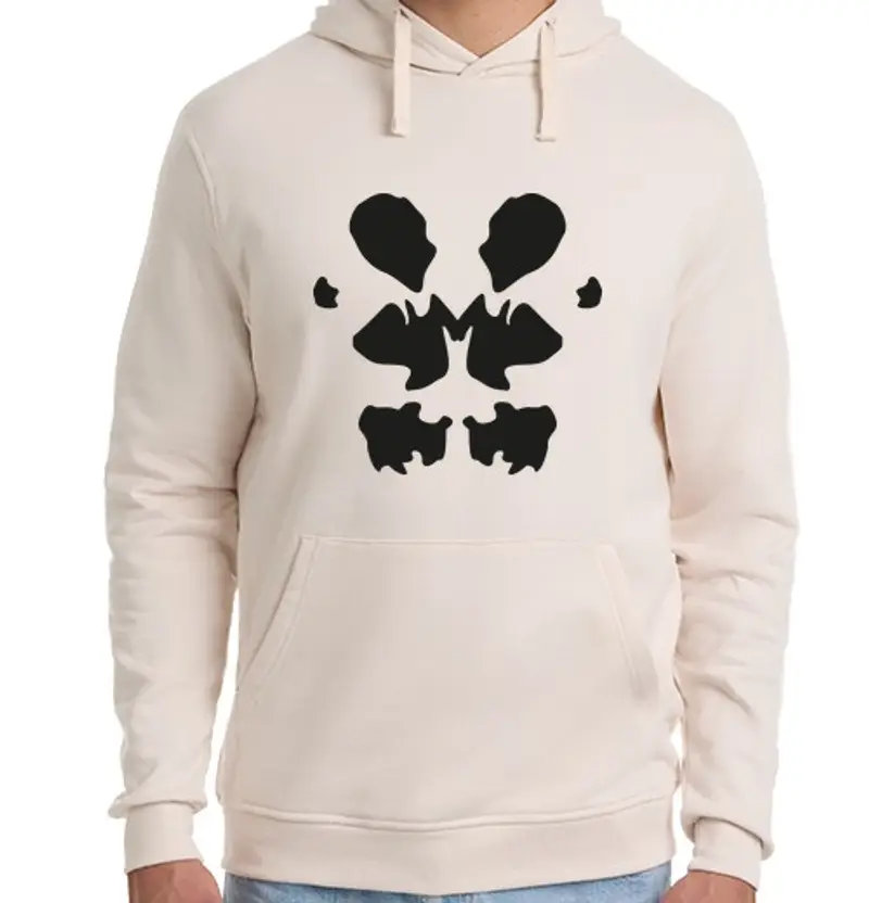Felpa unisex con cappuccio rorschach. watchmen