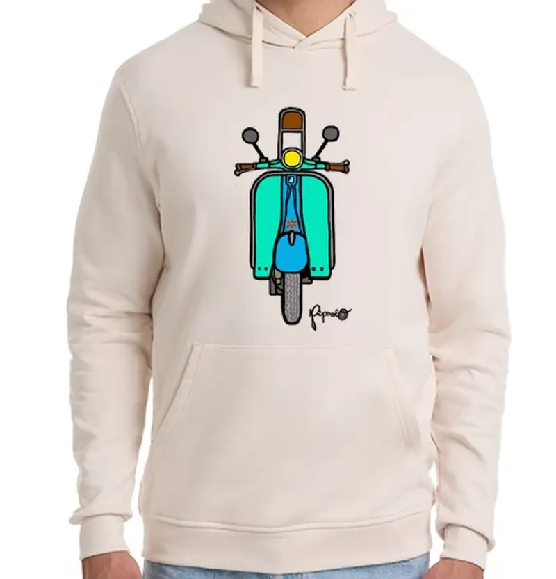 Felpa unisex con cappuccio scooter