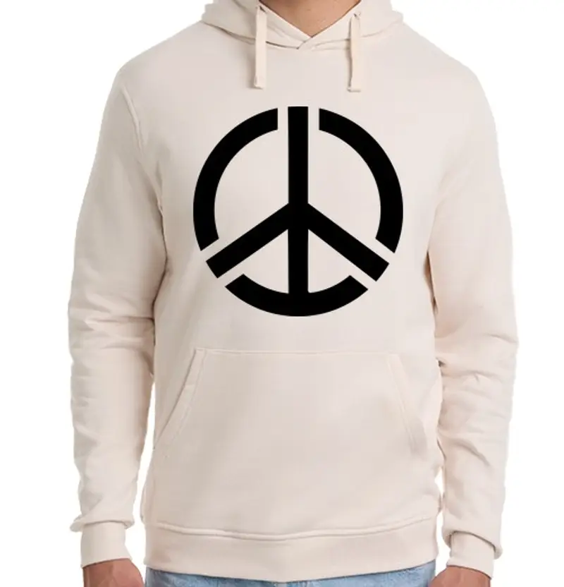 Felpa unisex con cappuccio simbolo di pace