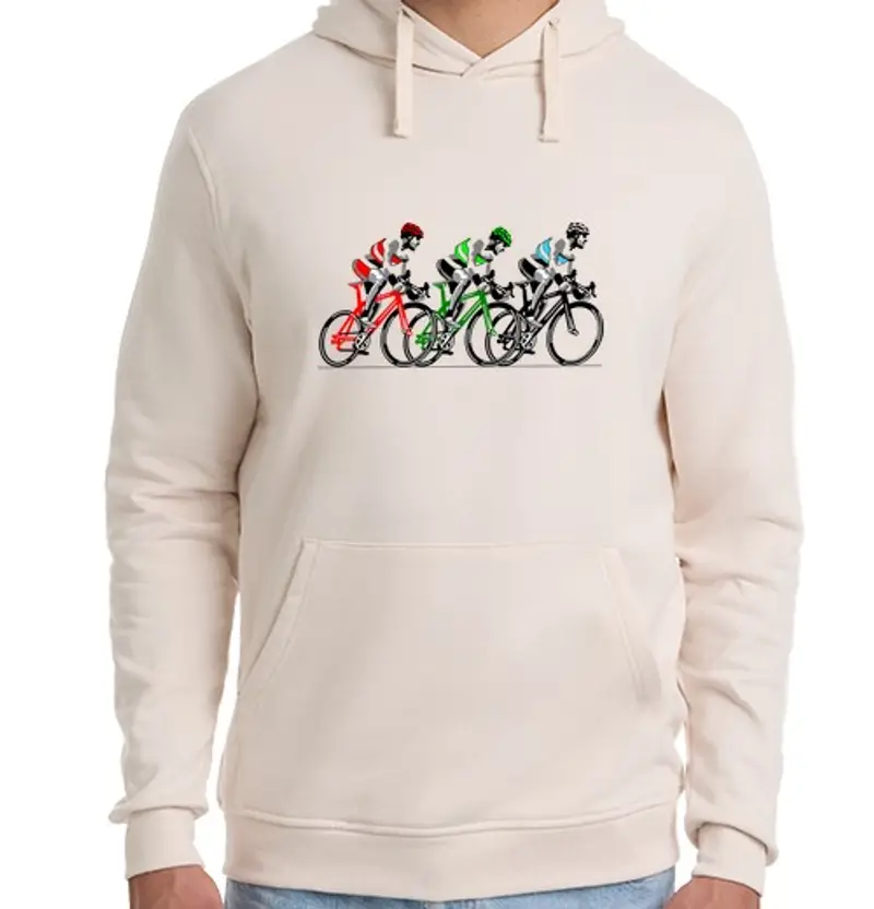 Felpa unisex con cappuccio squadra di ciclisti