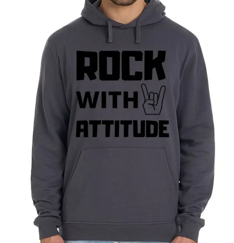 Felpa unisex con cappuccio tee shirt rock n roll