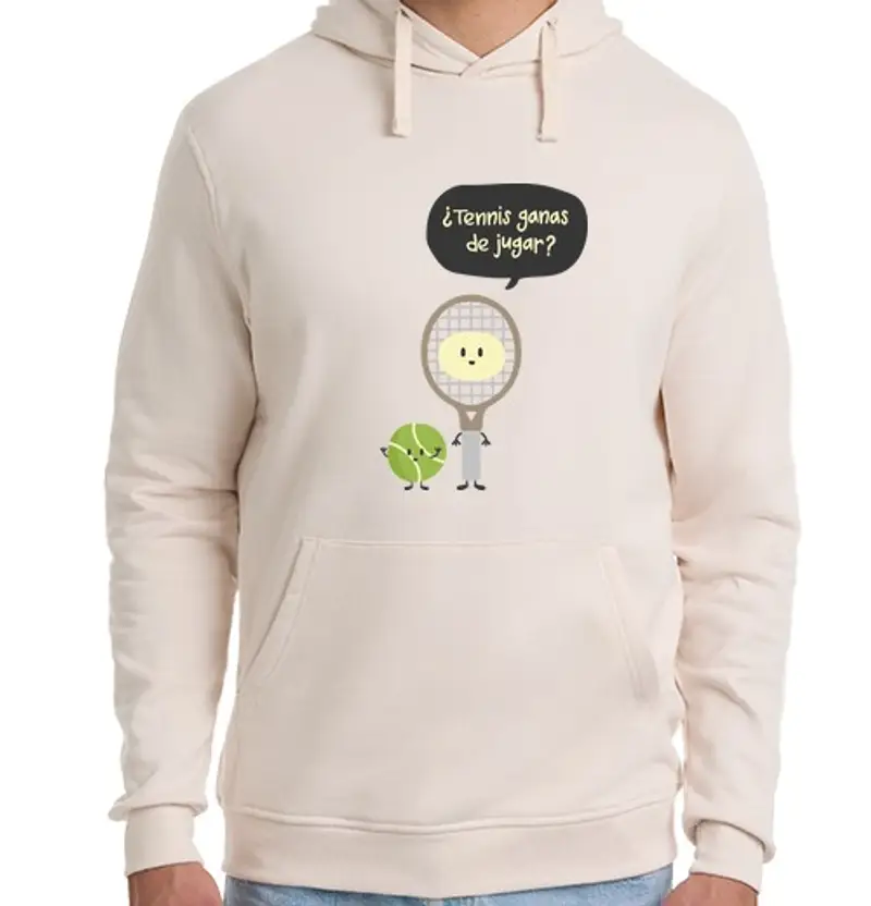 Felpa unisex con cappuccio tennis giocosità
