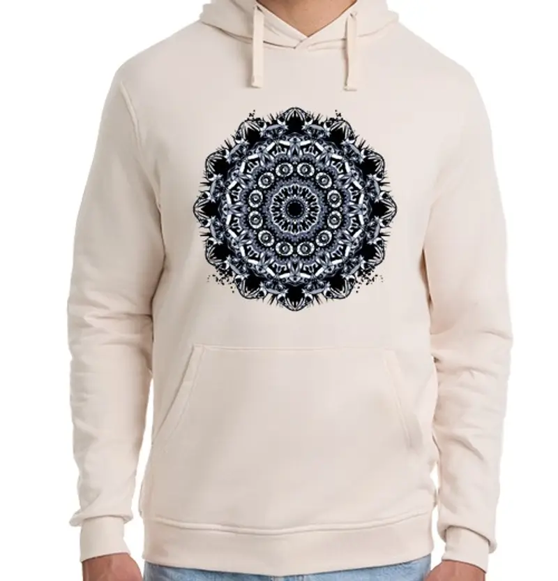 Felpa unisex con cappuccio uccello frattale