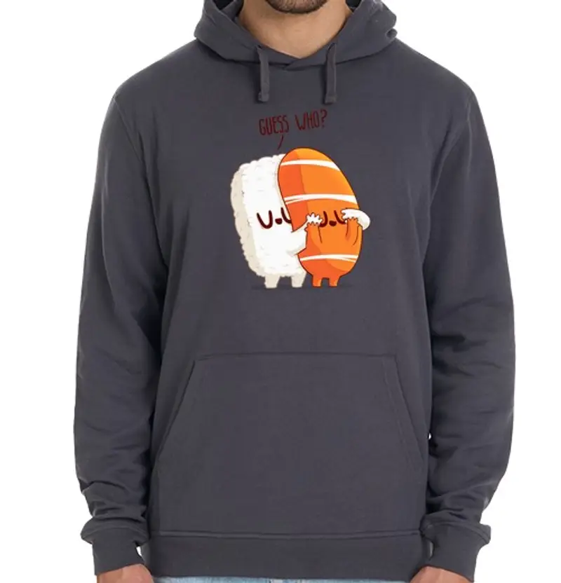 Felpa unisex con cappuccio Uomo, felpa con cappuccio, grigio melange