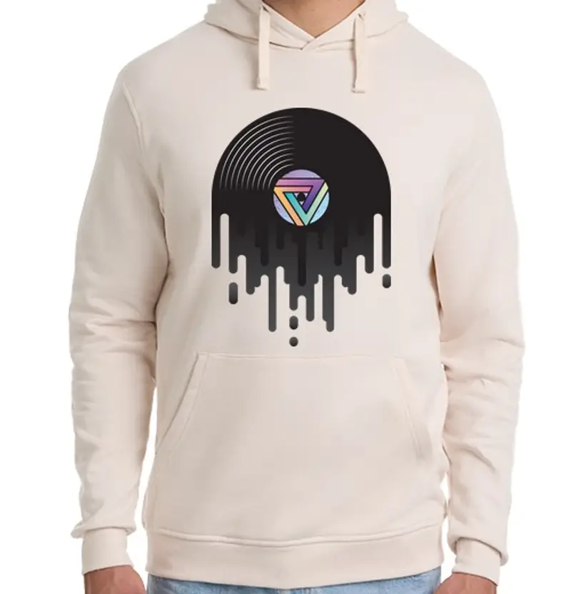 Felpa unisex con cappuccio vinile gocciolante