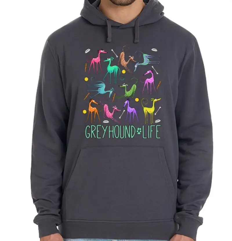 Felpa unisex con cappuccio vita da levriero