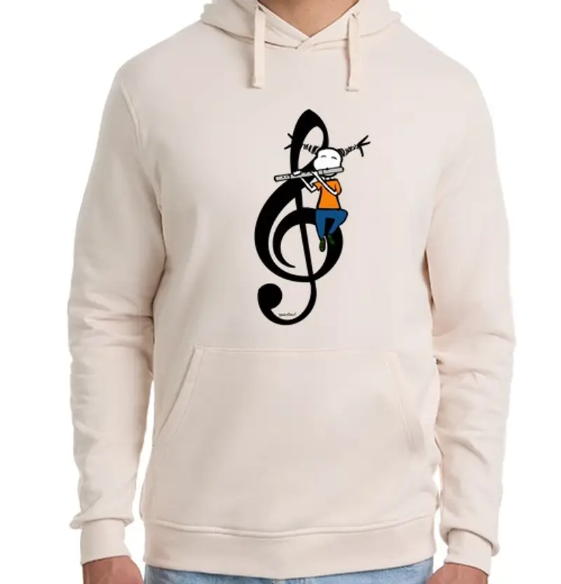 Felpa unisex con cappuccio vita flauto
