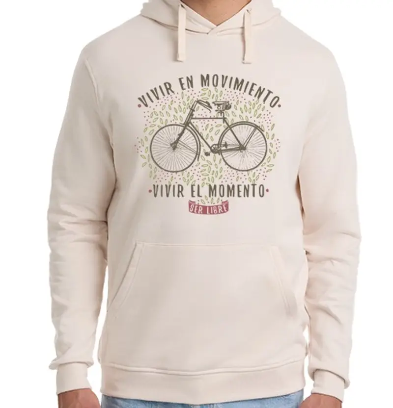 Felpa unisex con cappuccio vivere in movimento