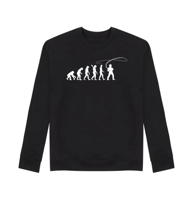 Felpa unisex evoluzione della pesca a mosca