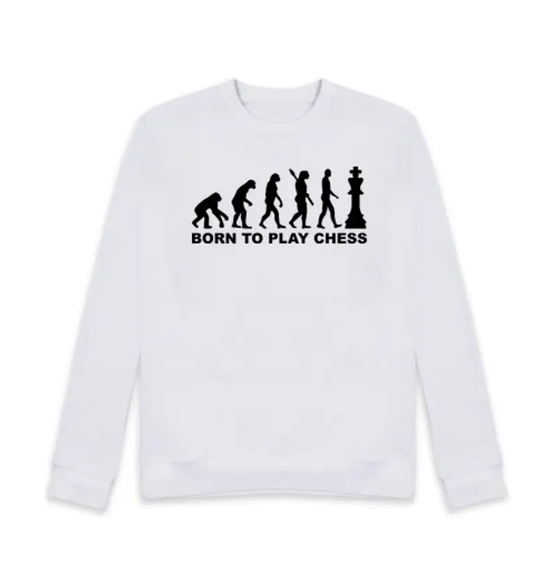 Felpa unisex evoluzione nata per giocare a scacchi