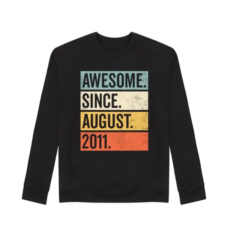 Felpa unisex fantastico dall39agosto 2011 compleanno