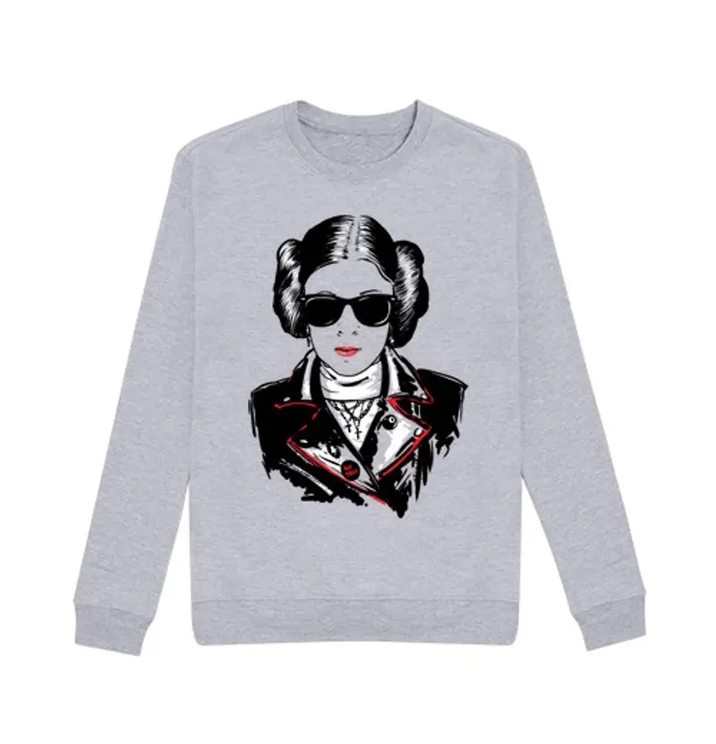 Felpa unisex felpa heavy metal principessa leia