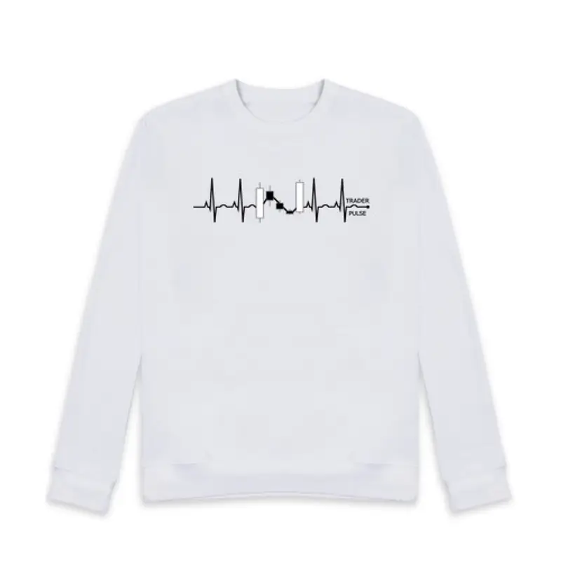 Felpa unisex felpa senza cappuccio, bianca, commerciante