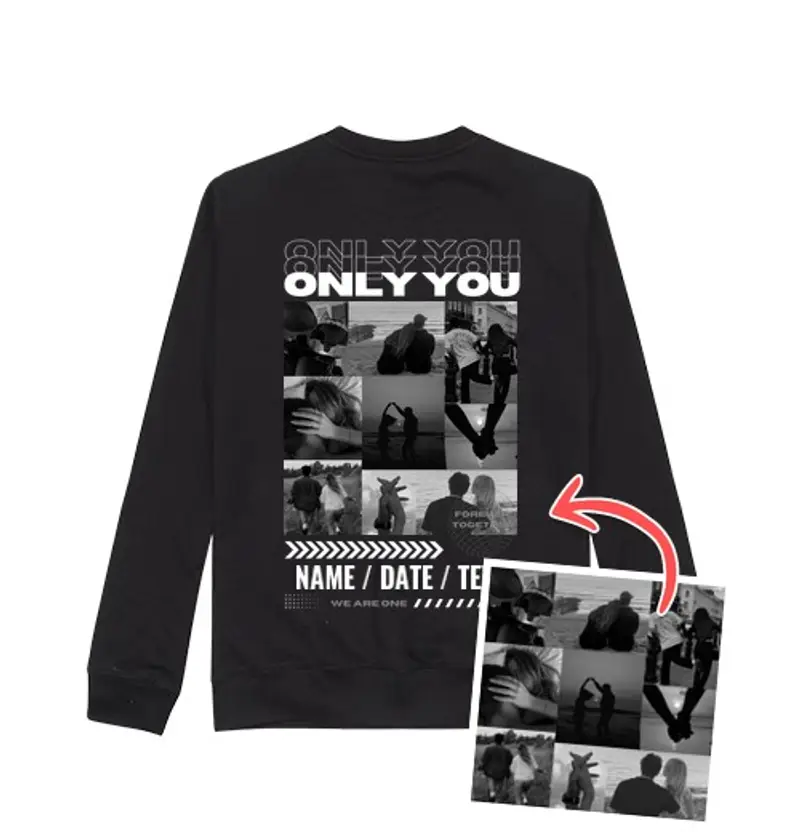 Felpa unisex felpa unisex only you foto personalizzabile idee per regali san valentino