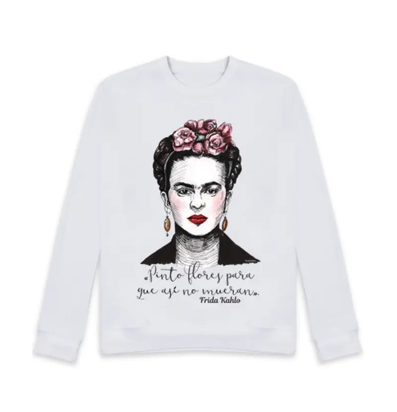 Felpa unisex frida - pin ai fiori