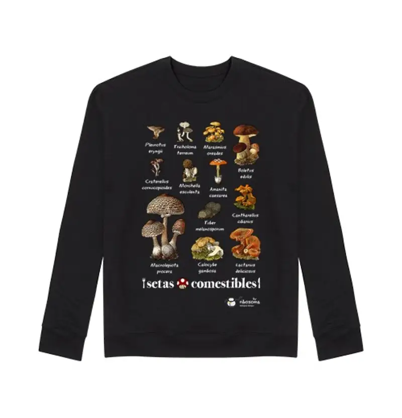 Felpa unisex funghi commestibili (sfondi scuri)