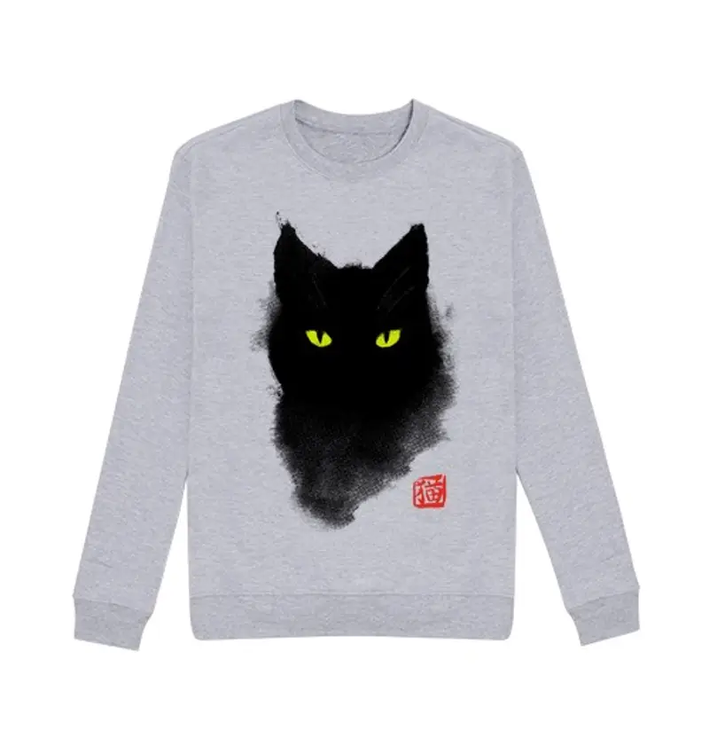 Felpa unisex gattoto nero water di colore - gatto o
