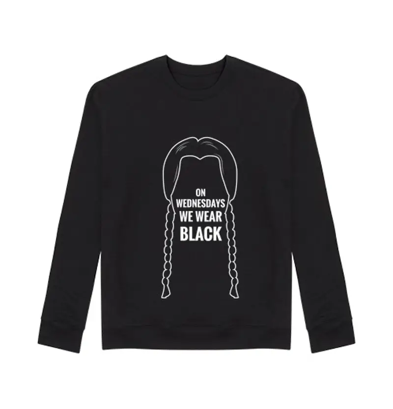 Felpa unisex il mercoledì che wear nero