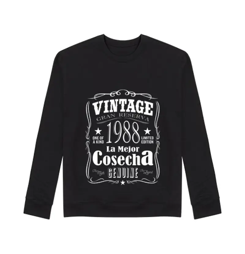 Felpa unisex il miglior raccolto 1988