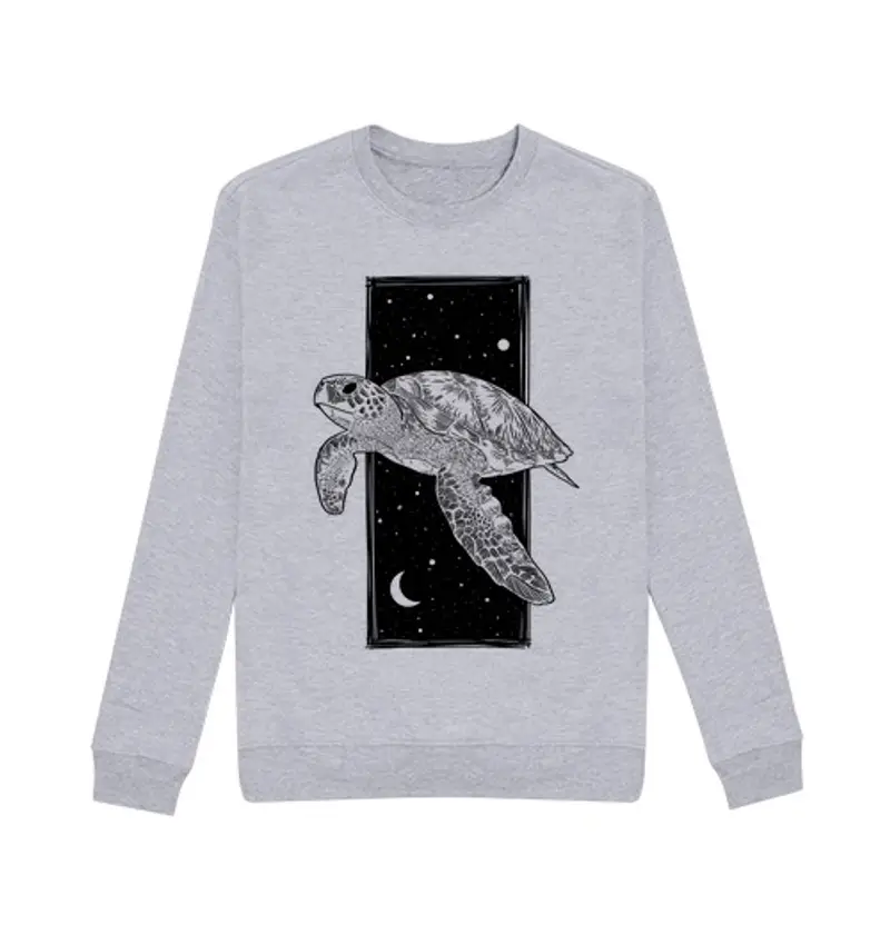 Felpa unisex ink nero turtle cosmica - jersey