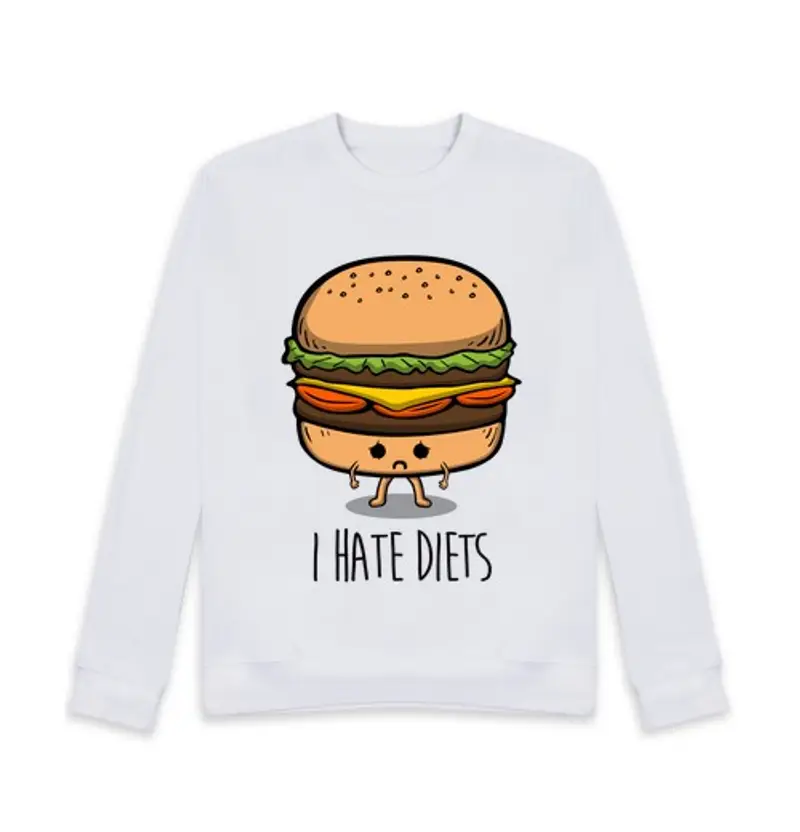 Felpa unisex io hate le diete