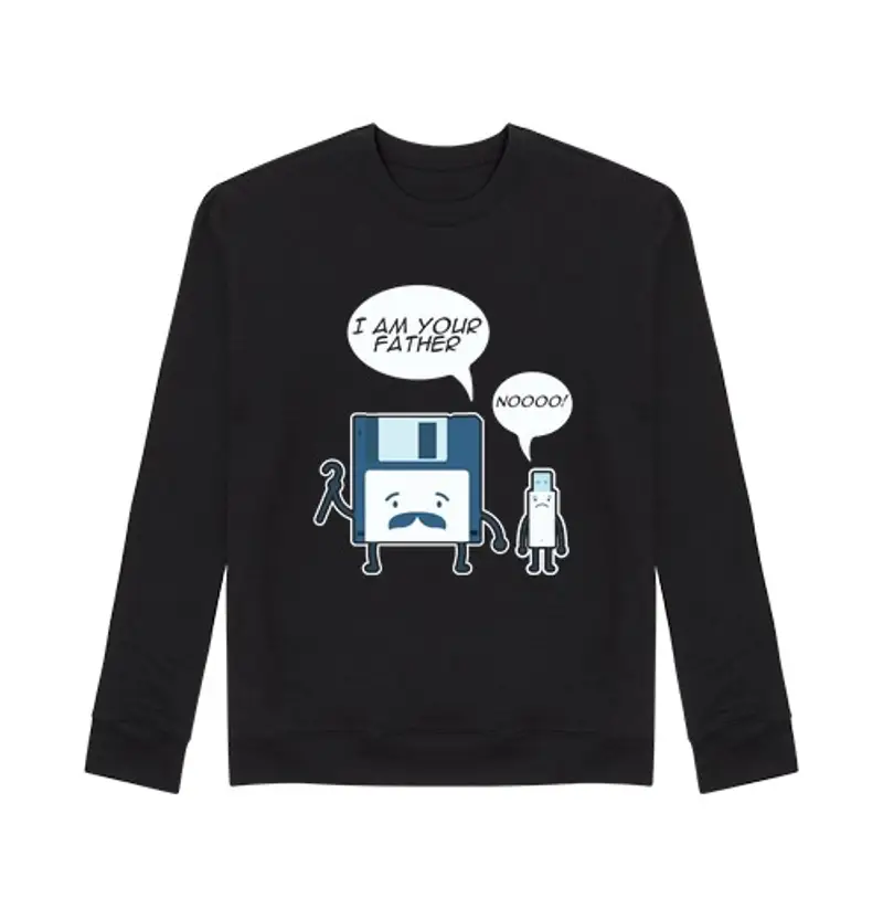 Felpa unisex io sono tuo padre noooo floppy disk usb