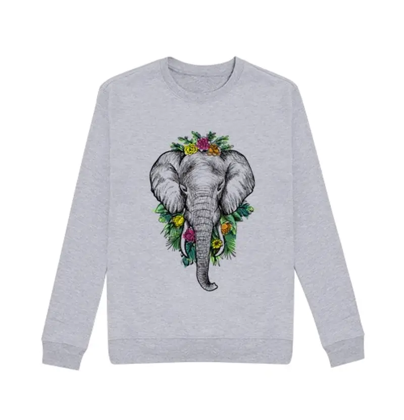 Felpa unisex jersey elefante