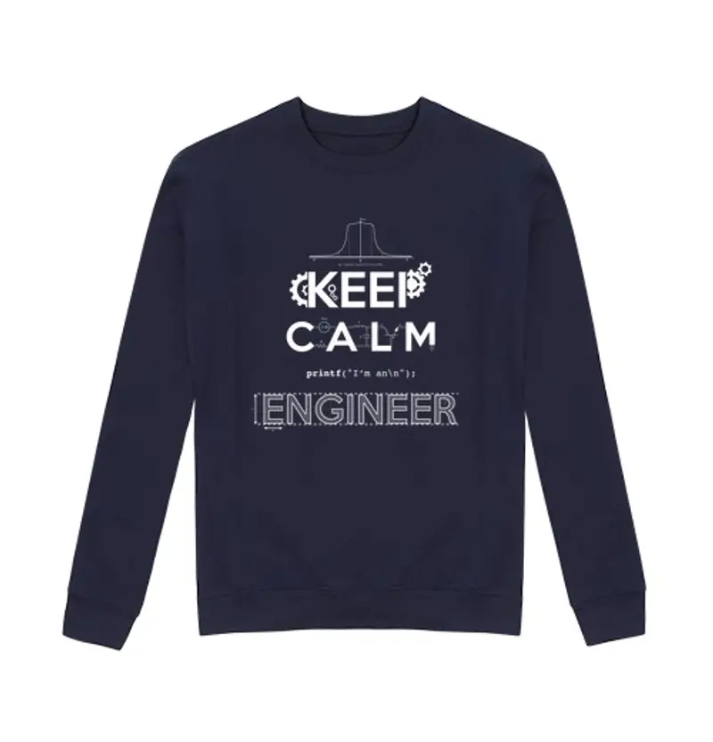 Felpa unisex keep calma, io sono un ingegnere