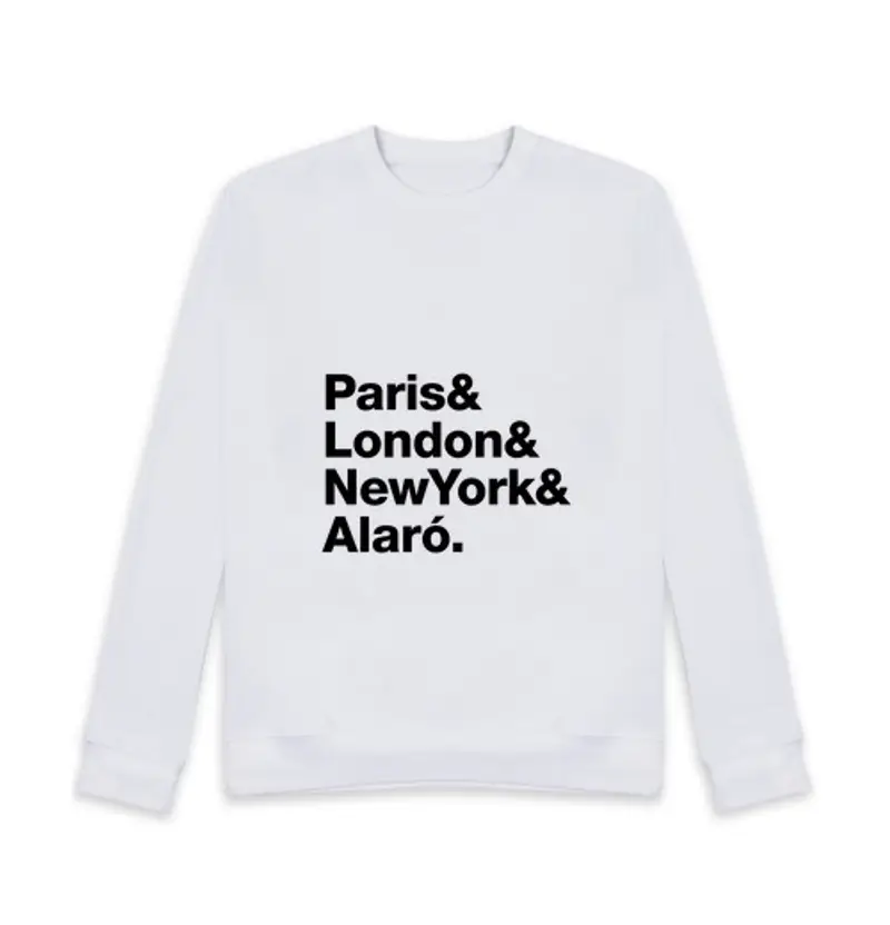 Felpa unisex kids paris, londra, ny, alaro - felpa, uomo, manica lunga, bianco, qualità premium