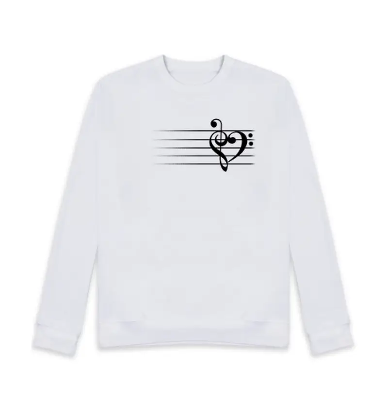 Felpa unisex la musica del cuore - versione bianca