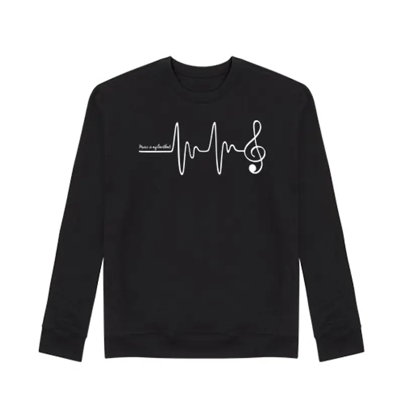 Felpa unisex la musica è la mia Heartb eat