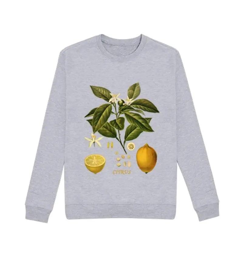 Felpa unisex LIMONE - Illustrazione botanica del XIX secolo