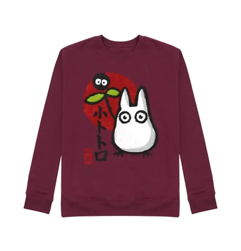 Felpa unisex little spirit bianco chibi-totoro